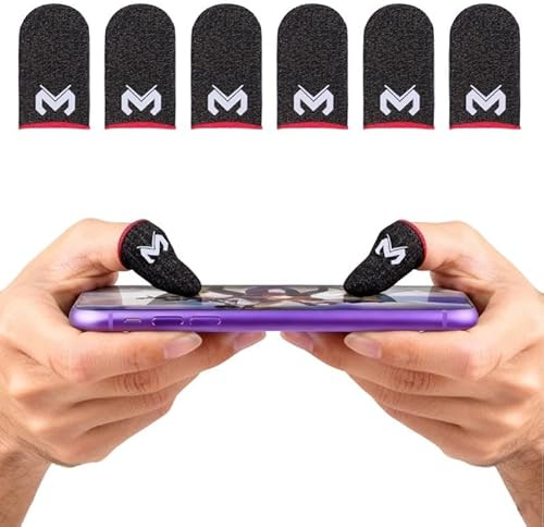 ONGNIUU 6-teilige Gaming-Fingerhüllen, atmungsaktiv und schweißabweisend, Touchscreen-Manschette für Daumen und Zeigefinger, präzises Mobile-Game-Finger-Sleeve-Control, kompatibel mit allen Android