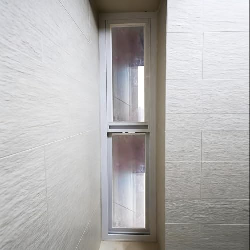 Schiebefenster Schmale, Vertikale Doppelfenster, 30 35 40 cm Breites Schiebefenster Weiß, Klarglas-Ersatzfenster für Mobilheim, Schuppen, Dachboden(12x38in(30x97cm))