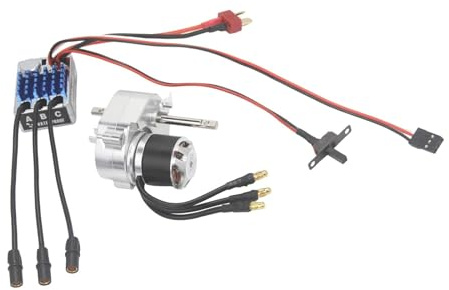RoaQinFo Moteur Brushless, Variateur électronique de (ESC) à Engrenages Métalliques 23222600KV pour Véhicules Radiocommandés 1/12 - Pièces Détachées, Silver T