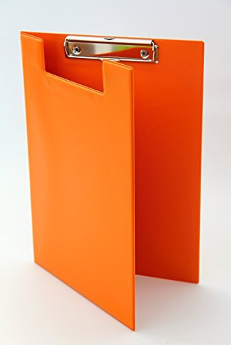 Aufklappbare Klemmbrettmappe Portfolioklemmbrett DIN A4 orange aus Made in Germany