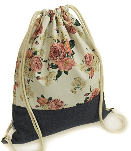 Ferocity Prämie Tasche Turnbeutel Rucksack Sportbeutel Bag Gym-sack Vintage Blumen [010]