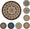 Velvxkl Tapis de souris vintage bohème ronde ordinateur 3d Jeu Tapis de souris Tapis antidérapant Tapis de souris taille unique 22#