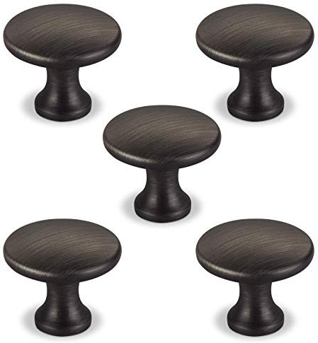 5 x Möbelknopf DENISE Edelstahloptik dunkel Ø 29 mm Höhe 25 mm - Design trifft auf Funktion - Kommodenknöpfe Schubladenknöpfe von SO-TECH®
