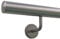 TIBU Handlauf Edelstahl 33,7 mm Geländer 0,3m - 6m, Länge 180 cm, Ende leicht gewölbte Kappe und gewinkelte Halter