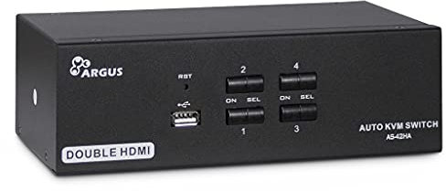 Inter-Tech IPC KVM Switch AS-42HA HDMI, Metall, Schwarz