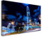 DECLINA Großformatiges Bild, Kunstdruck auf Leinwand, Dekoration für Wohnzimmer, moderne Leinwand, dekoratives Bild, Design Hongkong bei Nacht, 50 x 30 cm