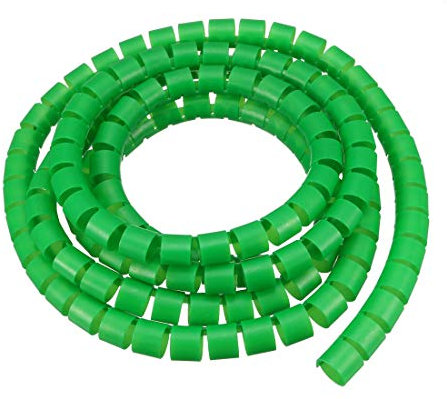 sourcing map Flexible Cable Management Sleeve 14mmx16mm Computer Wire Wrap Cord Organizer 2 Meters Length Green