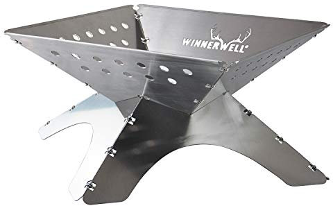 Winnerwell Flatfold Feuerstelle - Large | Portable Edelstahl Feuer Pan