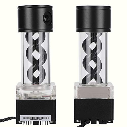 PC Wasserpumpe, Wasserkühlpumpe für CPU Tank Kit, 800 l/h, 190 mm, 8 W CPU Kühlung, Wärmetauscher, Wasserpumpe, Tank Kühler, Gewinde G1/4 für Computer PC(Schwarz)