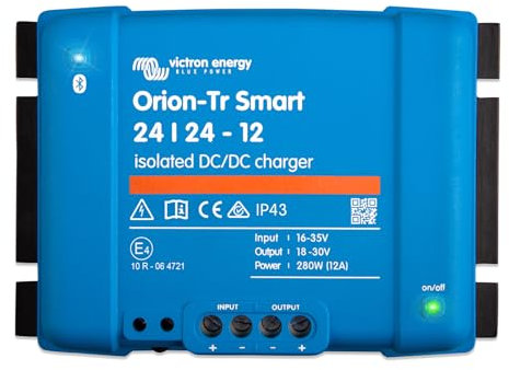 Victron Energy Orion-Tr Smart DC-DC Ladebooster (Bluetooth) - 24/24V, 12 Amp, 280-Watt - Batterie Ladegerät für Doppelbatteriesysteme - Isoliert