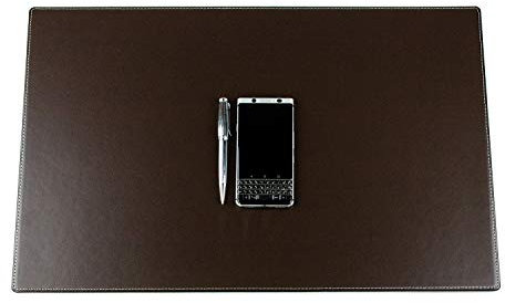 DELMON VARONE - Personalisierbare Schreibtischunterlage Cambridge Top Grain Leder braun, Rutschfeste Echtleder Schreibunterlage abwaschbar, Schreibtisch Unterlage geeignet als Mousepad, 60x40 cm