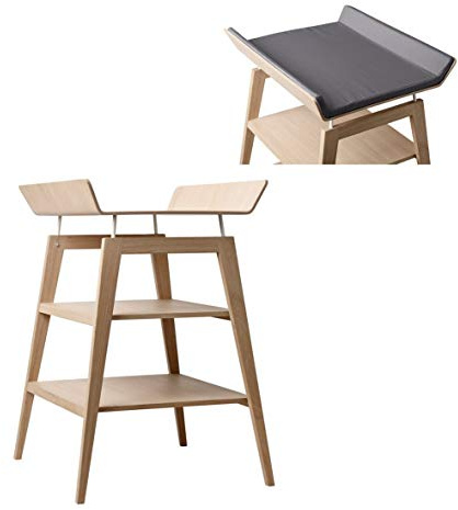 Linea by Leander Wickeltisch Eiche mit Schaumauflage und Bezug in Farbe cool grey