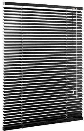 Ventanara® Jalousie Aluminium Rollo Plissee Schalusie Jalousette Türrollo Rolladen viele Größen (170 x 220 cm, Schwarz matt)