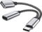 USB C auf USB Adapter OTG und Ladekabel 2 in 1 USB-C Splitter mit PD 18W Schnellladung Typ C OTG und USB A Buchse Port kompatibel für Chromecast Google TV,iPad Pro und Pi-KVM,3D Drucker,Samsung S22