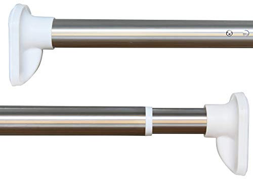 BAILEY JO Tringle Extensible pour Rideau de Douche 360-410CM sans Perçage en Acier Inoxydable Argenté Diamètre 32mm Barre Télescopique Multifonction pour Balcon/Chambre/Salle de Bain