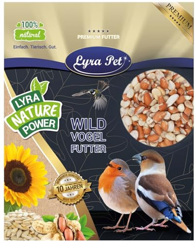 Lyra Pet® | 25 kg Erdnusskerne Splits gemischt blanchiert & mit Haut | Ballaststoffreiches Wildvogelfutter | Teilblanchierte, Geteilte Erdnüsse | Ideal im Sommer & Winter | Energiequelle für Wildvögel