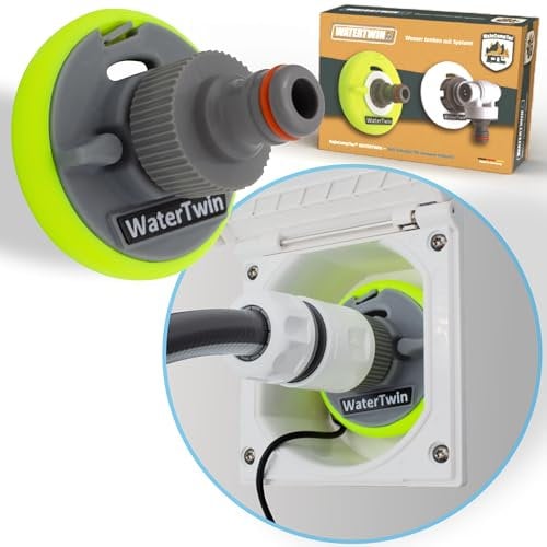 WATERTWIN Adaptateur de réservoir d'eau pour camping | Accessoire caravane campeur | Bouchon de réservoir d'eau avec connexion Gardena (adaptateur pour bouchon de réservoir 3 broches D: 68)