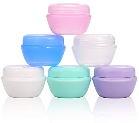 Imirootree Mini-Reisebehälter aus Kunststoff, nachfüllbar, klein, leer, auslaufsicher, für Lotionen, Creme, Schleim, Proben (12 Stück)
