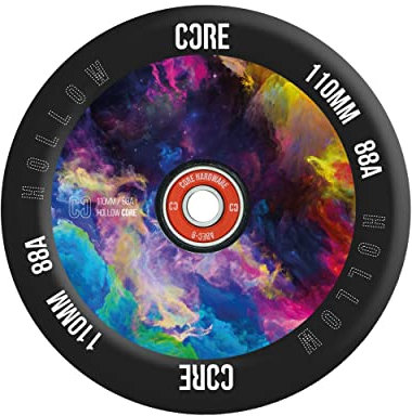 CORE Hollow Stunt Scooter Wheel 110mm ABEC 9 Bearings (Replacement Pro Scooter Wheels) - Black/Galaxy