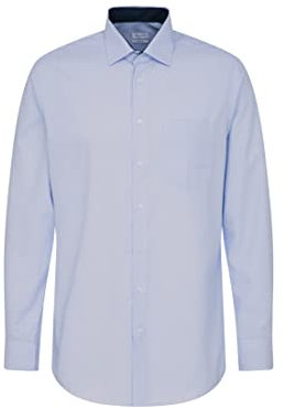Seidensticker Herren Business-Hemd - Regular Fit - Bügelfrei- Kent-Kragen - Langarm - 100% Baumwolle Hellblau 47