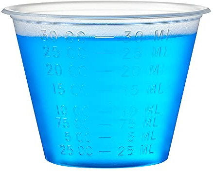 Allzweck-Messbecher aus Kunststoff für Medizin, Wein, Farbe, Epoxid, Snacks, Handwerk usw., 100 Becher pro Hülse (200 Stück)