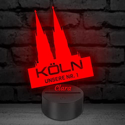 Aina Köln Skyline Geschenke Fanartikel mit Namen Gravur 3D LED Lampe