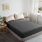Lanqinglv Spannbettlaken 160 x 200 cm - 100% Baumwolle Bettlaken Jersey Spannbetttuch Topper Boxspringbett bis 30cm Matratzenhöhe (160x200cm,Dunkelgrau)