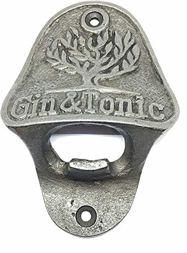 Retro Collections Gin & Tonic Beer Cast Iron Bar Wall Mounted Bottle Opener
