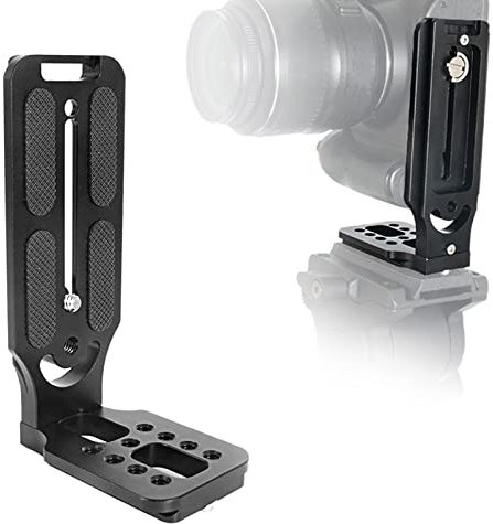 Aupoko Cámara DSLR Soporte L Horizontal Vertical Placa de Liberación Rápida con Tornillos de 1/4 para Trípode/Cabeza de Bola/Cardán Hidráulico/Estabilizador/Trípode de Interfaz 1/4