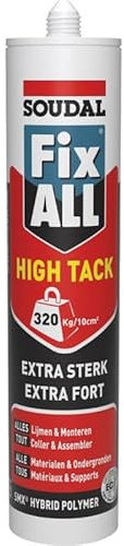 Fix ALL High Tack - Mastic-colle à adhérence initiale élevée - Soudal - Poche de 600 ml Blanc