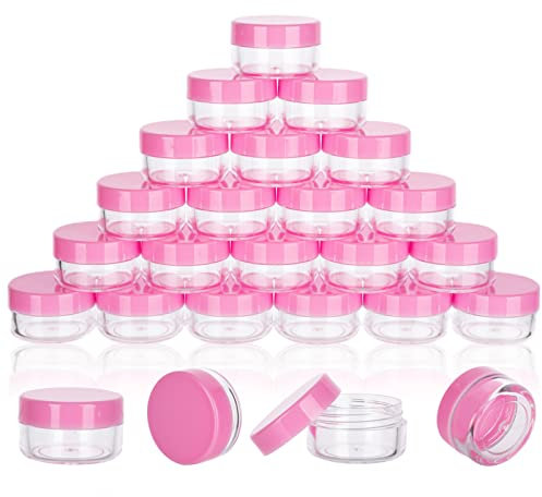 Lot de 50 pots d'échantillons de 5 g avec couvercles, 50 pots d'échantillons de 5 ml, récipients vides avec couvercles, petits contenants de maquillage pour paillettes, lotion, crème, perles, avec
