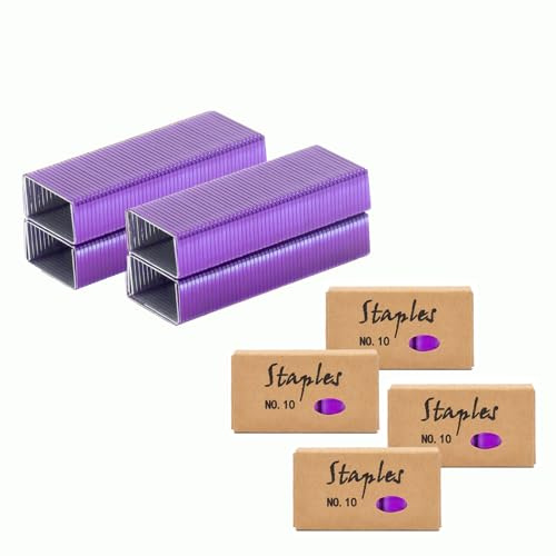 NatSumBasics Heftklammern, klein, farbig, Nr. 10, für Mini-Heftklammern, Nr. 10, Violett, 4000 Stück