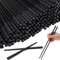 Dandat Lot de 100 paires de baguettes réutilisables en fibre de verre de 24,1 cm - Passe au lave-vaisselle - Noir - Pour cuisine japonaise de style chinois