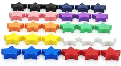 PYJLBX Fridge Magnets, Star Strong Magnet, Small Magnets Whiteboard Magnets, Colourful Mini Magnets Heavy Duty Round Magnets for Crafts, Whiteboard, Planning Boards, Notice Board (30 Pack 10 Colors)