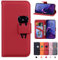 Rostsant Custodia Motorola Moto G84 2023 Cover in Pelle PU Portafoglio Magnetica Supporto Custodia a Libro Gatto Rosso