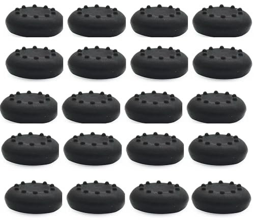 20 tapas de agarre para el pulgar, cubierta de silicona antideslizante, tapa de repuesto para joystick compatible con PS3/PS4/PS5/360/ONE/Pro (negro