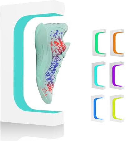 UKESULT Schwebendes Schuh-Display, schwebender Sneaker-Ständer, magnetisches Schweberegal, drehbares Schuhregal, 16 Farbwechsel-LED-Licht, Heimdekoration, Sammlergeschenk