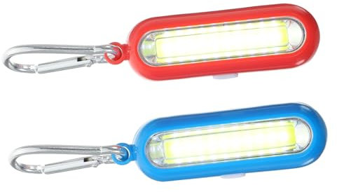 INOOMP 2 Stück Schlüsselanhänger Taschenlampe Led Tragbare Kleiner Taschenlampen Für Notfälle Rot Blau Aus Metall Und Kunststoff Einfach Zu Bedienen Für Camping Und Outdoor
