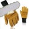 Intra-FIT Chainsaw Gloves Multi-Layer Protection on Left Hand, Safety Forestry Work Gloves in Water Resistant Cowgrain Leather, Class 2, Latest Standard EN ISO 11393-4, EN 388: 3132X
