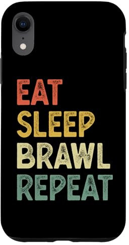Eat Sleep Brawl Repeat Stars Lustiges Videospiel Hülle für iPhone XR