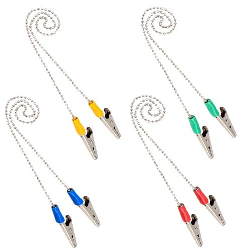 4 Stück Serviettenkette mit Klammern Edelstahl, Serviettenhalter Lanyard, Serviette Bib Chain für ältere Menschen Kind, Restaurant, Familie