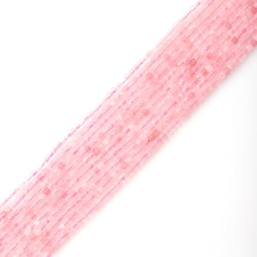 Faceted Natural Rose Quartz 2-3mm Cube Square Loose Beads Gemstone Small Loose Beads Healing Crystal Energy Stone for DIY Jewelry Making 15