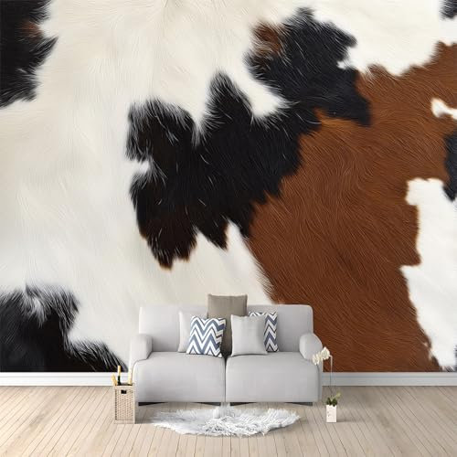 Papier Peint de Photo Imprimé Animal Motif Peau De Vache 400x280 cm Papier Peint Panoramique Papier Peint intissé Murale Pour Chambre De Fille, Garçon, Chambre De Bébé Salon Chambre Décor