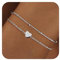 RMMD Armband Damen Silber - 18K Weißgold Vergoldete Silber Armband mit Buchstaben M Armkette Herz Armbänder mit Buchstaben Armbänder Damen Geschenk für Frauen Mädchen