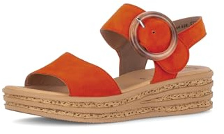 Gabor Damen Plateausandalen 64.550-4 cm Plateauabsatz & Klettverschluss - Elegante Sandalen & Slides für Damen - Pumpkin 13