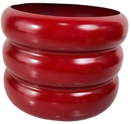 Gralara Blumentopf-Bubble-Vase, 26,7 cm, Blumentopf, Metall-Pflanzgefäß, Tischdekoration für Wohnzimmer, Rot