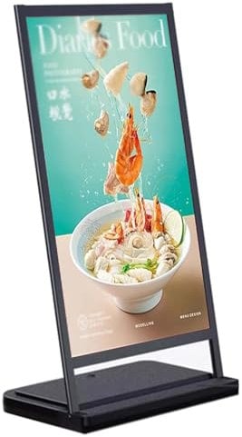 Porte Affiche Support D'affiche de Restaurant Extérieur, Support de Panneau de Trottoir Résistant aux Intempéries, Cadre Photo en Aluminium avec Base D'eau et Roulettes(60x100cm(23 5/8x39 3/8))