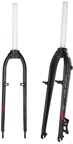 Forcella MTB da 1-1/8 senza filettatura, sterzo dritto, universale, freno a disco da 26/27,5, forcella anteriore MTB V-Brake, forcella anteriore in lega di alluminio superleggera (colore: grigio ro