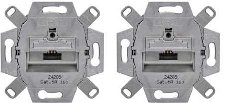 Rutenbeck 2 x UAE - Cat. 6A iso Anschlussdose 10 Gbit/s, 1-fach RJ45 | 136104030,Universal-Netzwerkdose für Unterputz-Einbau, geschirmt, Datendose, LAN, für Cat.6 & Cat.7 Kabel
