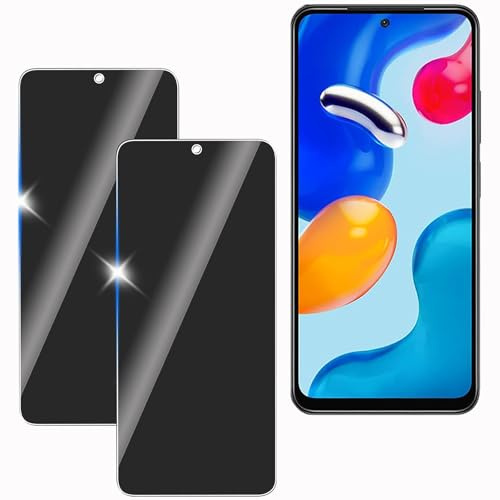 KULAIKE【2 Piezas Protector Pantalla Privacidad para Xiaomi Redmi Note 11S,Cristal Templado Anti Espía,Sin Burbujas,Anti-Espía Vidrio Película,Privacy Screen Protector,9H Dureza,Anti-Arañazo